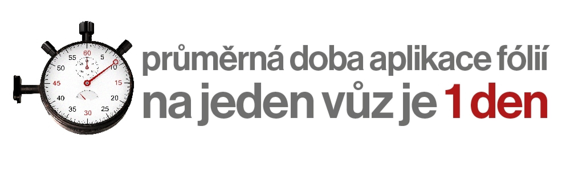 prumerna doba aplikace folii na jeden vuz je 1 den