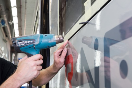 Detail afwerking folie op het exterieur